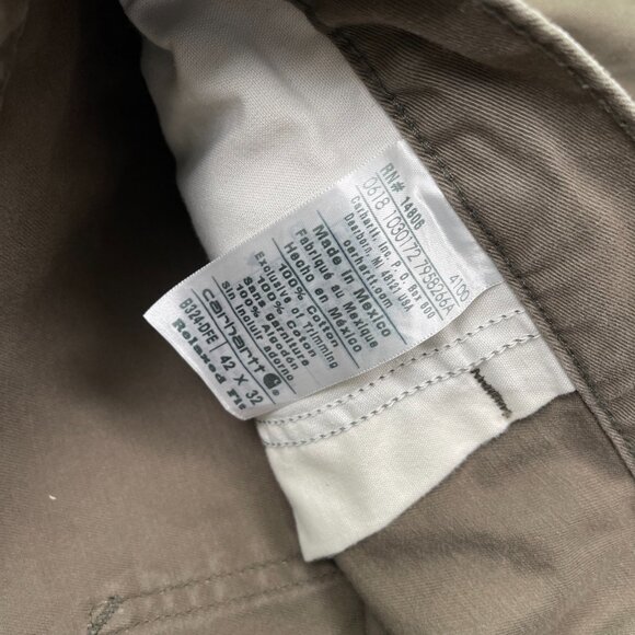 Carhartt Pants Mens 42x31 Brown Relaxed Fit Washed Twill Dungaree Carpenter Work - Picture 4 of 7